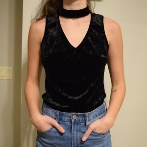 Candie’s Choker Neck Velvet Tank